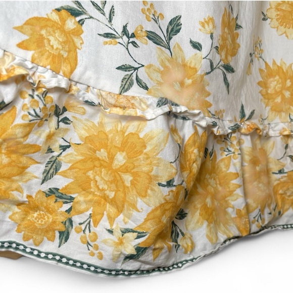 Joie Tiered Puff Sleeve Floral Yellow and White Dress with Belt 8 - Picture 6 of 14